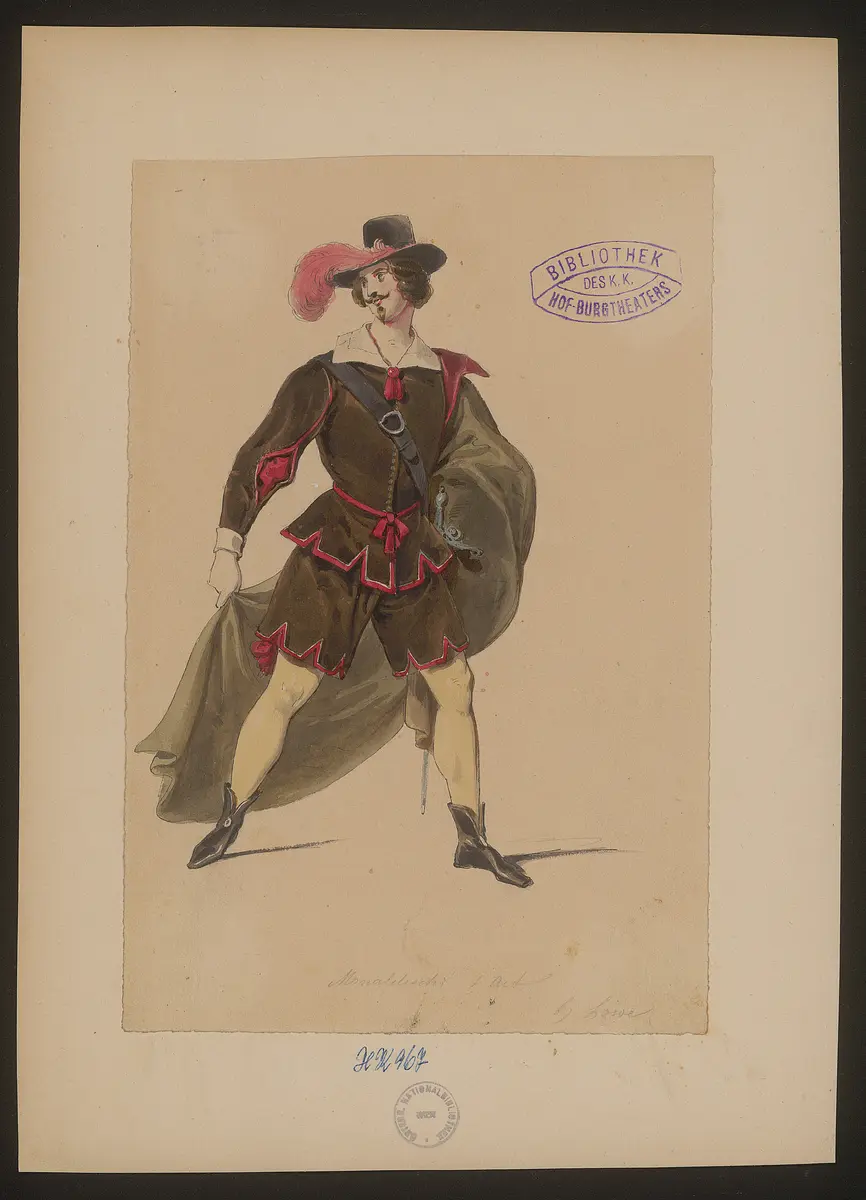 Monaldeschi, Titel der Serie: Figurinen des k.k. Hof-Burgtheaters