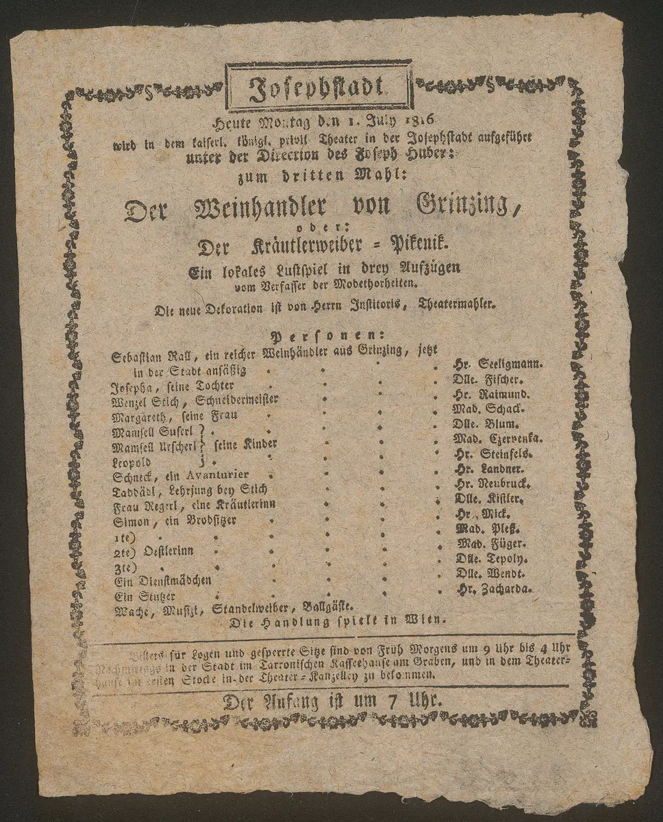 Der Weinhandler von Grinzing oder Der Kräuterweiber Pikenik