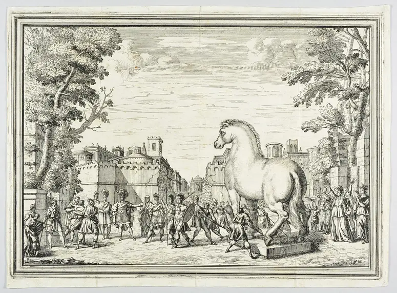 Il Greco in Troia, Titel in Vorlageform: Il Greco in Troia festa teatrale rappresentata in Firenze per le nozze de' serenissimi sposi Ferdinando terzo principe di Toscana, e Violante Beatrice principessa di Baviera