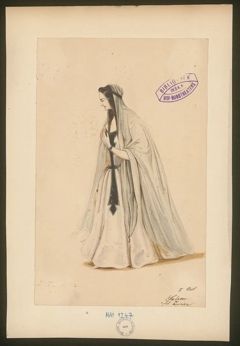 Herodes und Mariamne, Titel der Serie: Figurinen des k.k. Hof-Burgtheaters