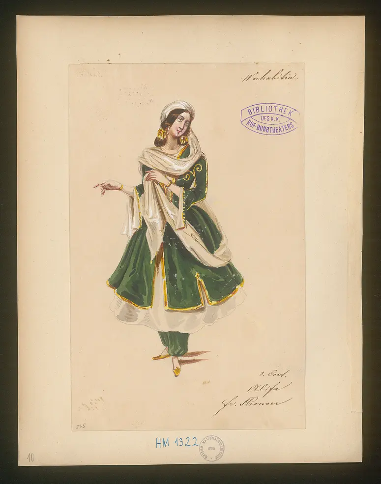 Die Wahabitin, Titel der Serie: Figurinen des k.k. Hof-Burgtheaters