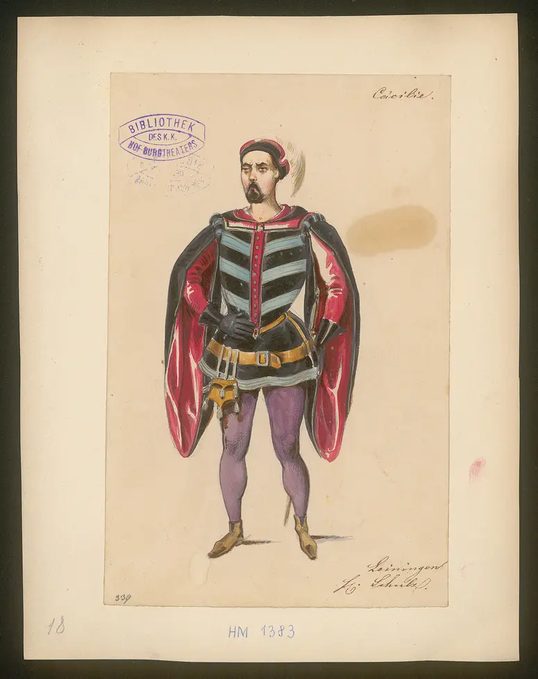 Cäcilia von Albano, Titel der Serie: Figurinen des k.k. Hof-Burgtheaters