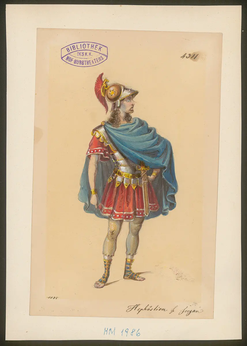 Alexander und Darius, Titel der Serie: Figurinen des k.k. Hof-Burgtheaters