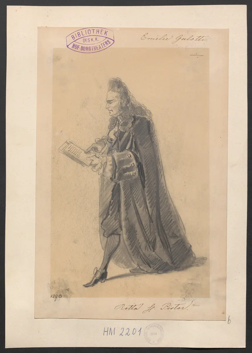 Emilia Galotti, Titel der Serie: Figurinen des k.k. Hof-Burgtheaters