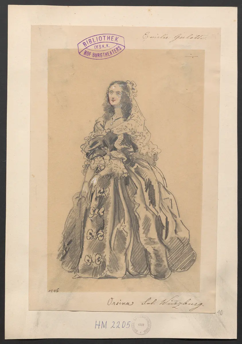Emilia Galotti, Titel der Serie: Figurinen des k.k. Hof-Burgtheaters