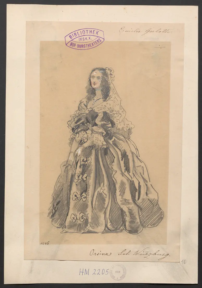 Emilia Galotti, Titel der Serie: Figurinen des k.k. Hof-Burgtheaters