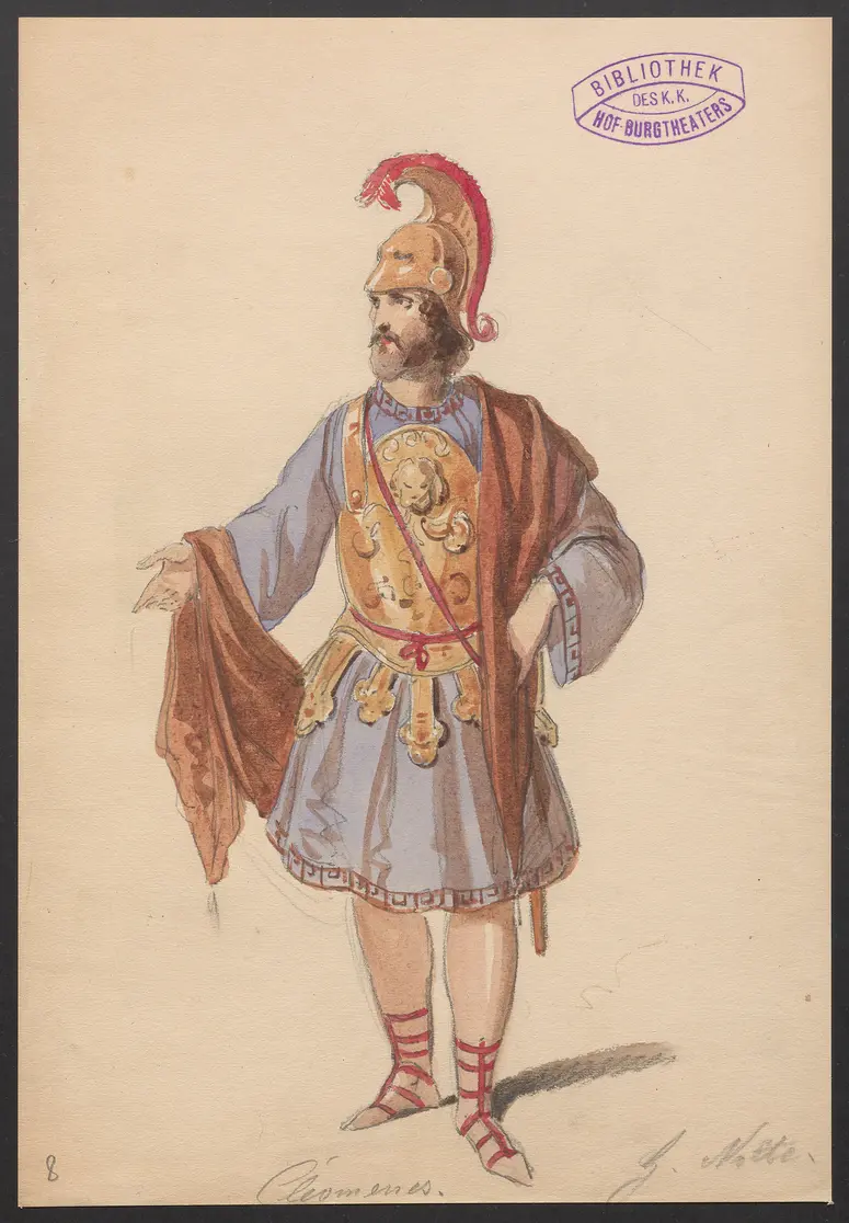 Perseus von Macedonien, Titel der Serie: Figurinen des k.k. Hof-Burgtheaters