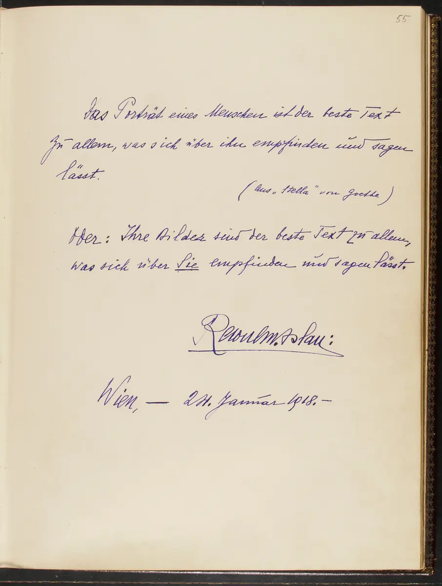 Gästebuch. Atelier Franz-Xaver Setzer, Wien