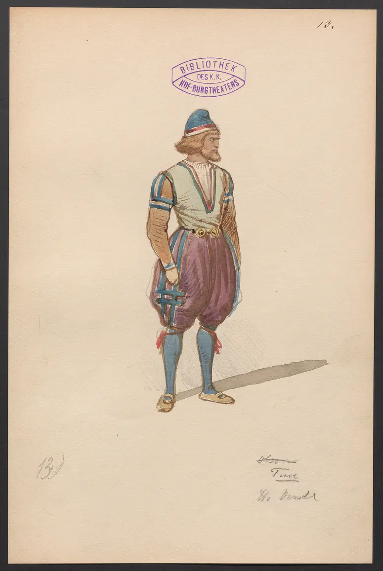 Gustav Wasa, oder Maske für Maske, Titel der Serie: Figurinen des k.k. Hof-Burgtheaters