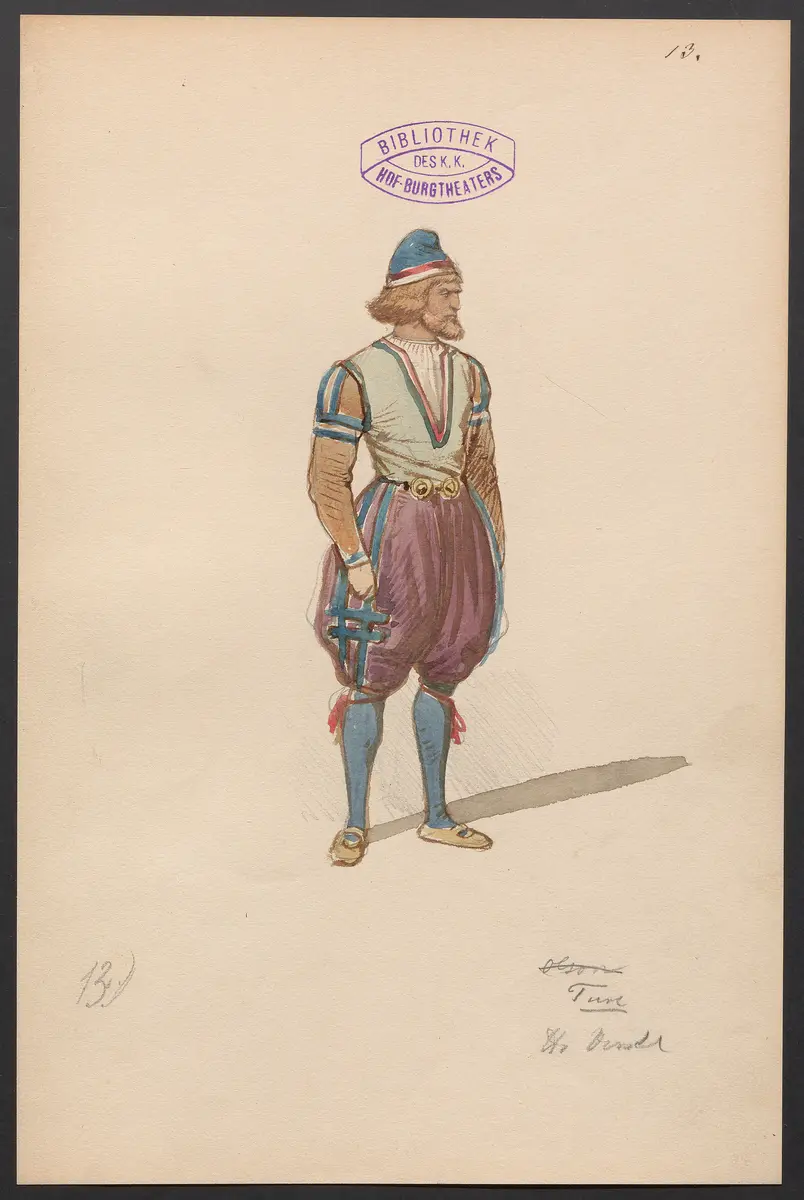 Gustav Wasa, oder Maske für Maske, Titel der Serie: Figurinen des k.k. Hof-Burgtheaters