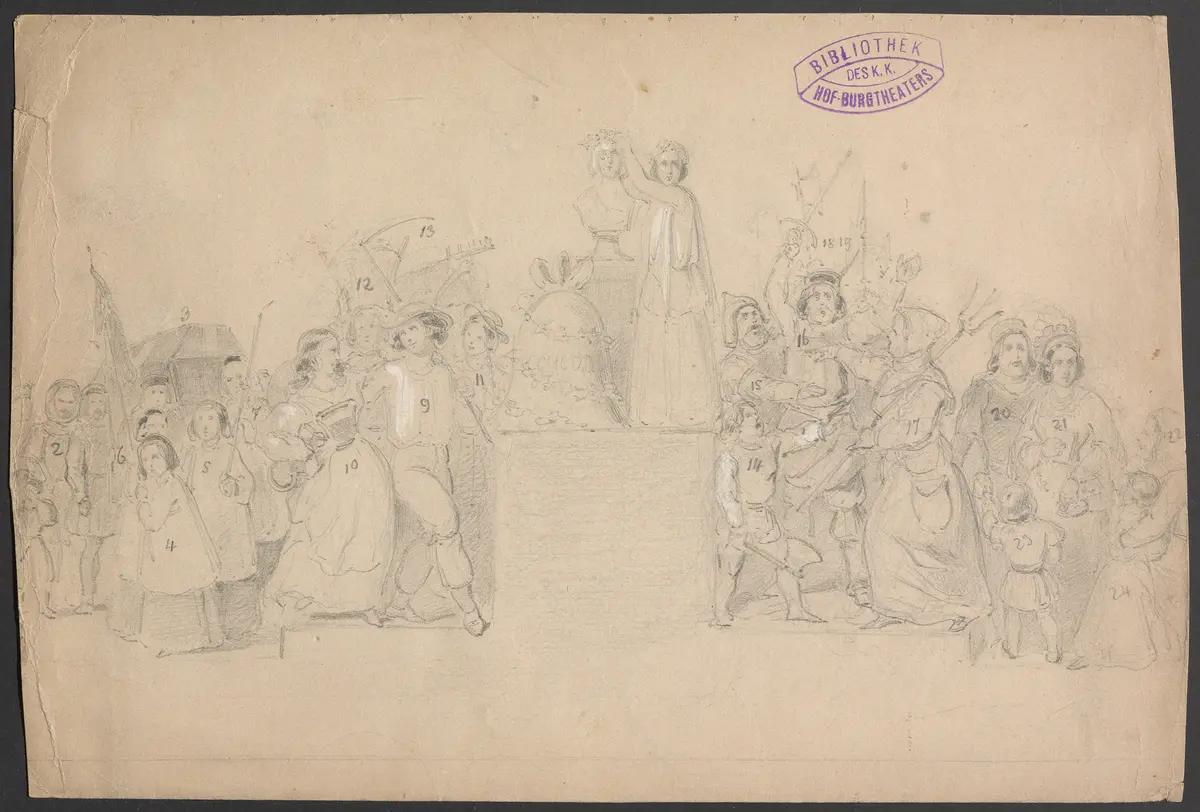 Das Lied von der Glocke, Titel der Serie: Figurinen des k.k. Hof-Burgtheaters