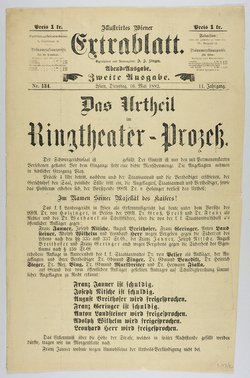 Das Urtheil im Ringtheater-Prozeß, Name der Zeitschrift: Illustriertes Wiener Extrablatt
