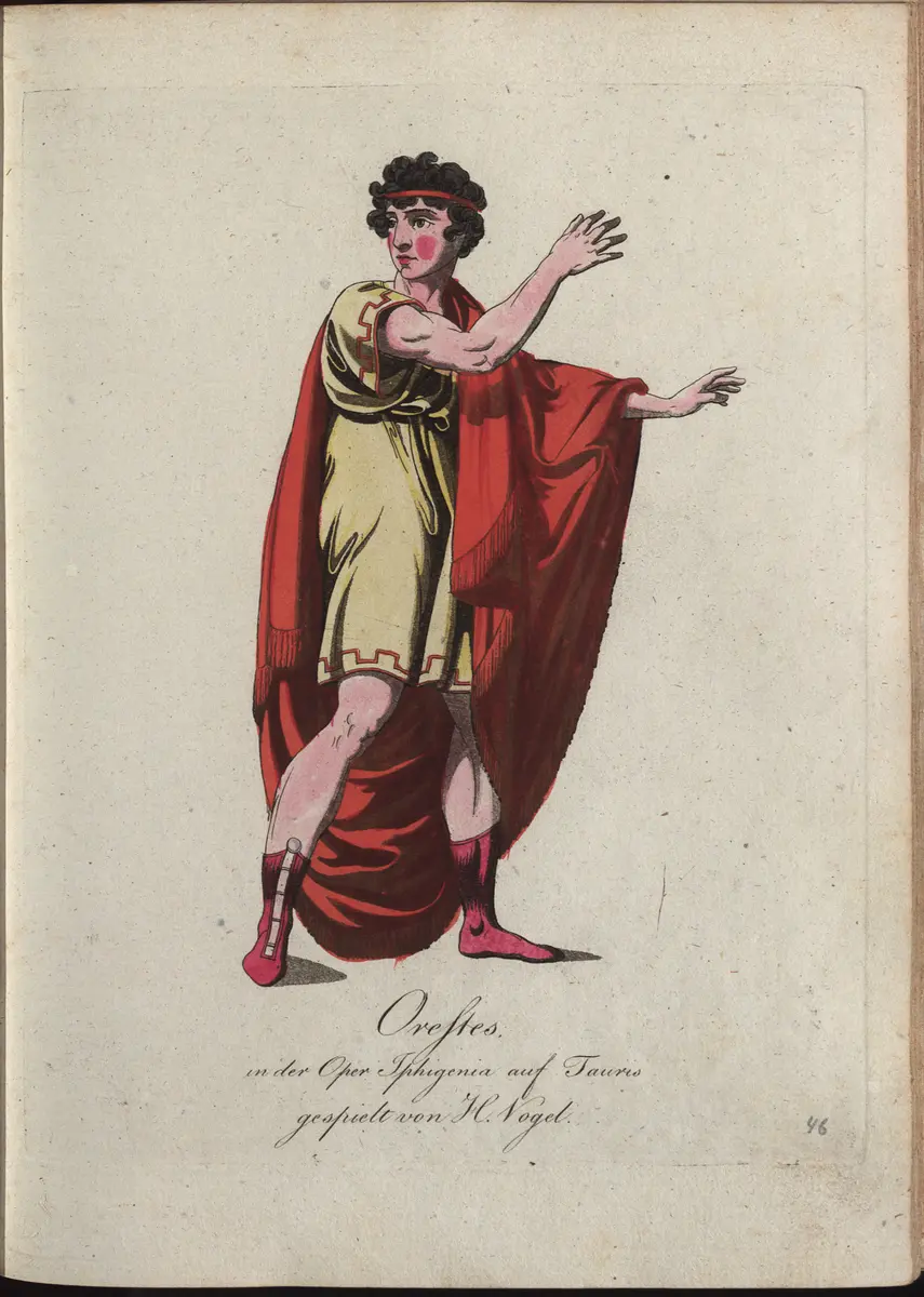 Iphigenie auf Tauris, Titel der Serie: Auswahl schöner Costumes für Theater- und Ball-Anzüge