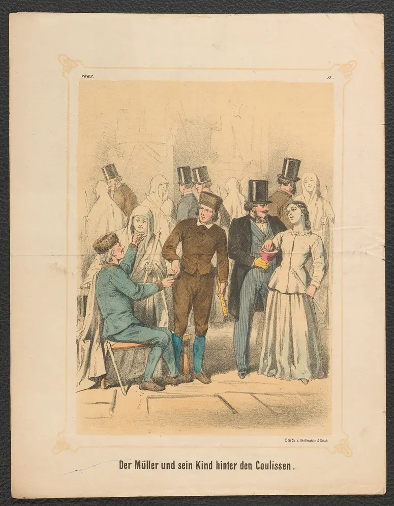 Der Müller und sein KInd hinter den Coulissen, Name der Zeitschrift: Hans-Jörgel von Gumpolskirchen, Weiterer Titel: Wien, Fürsts Singspielhalle, Weiterer Titel: Wien, Fürststheater