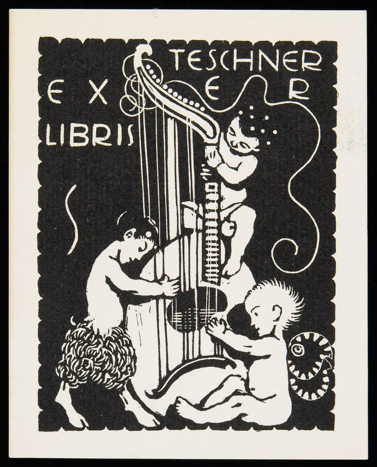 Exlibris Emma und Richard Teschner, Titel in Vorlageform: Exlibris Teschner E R