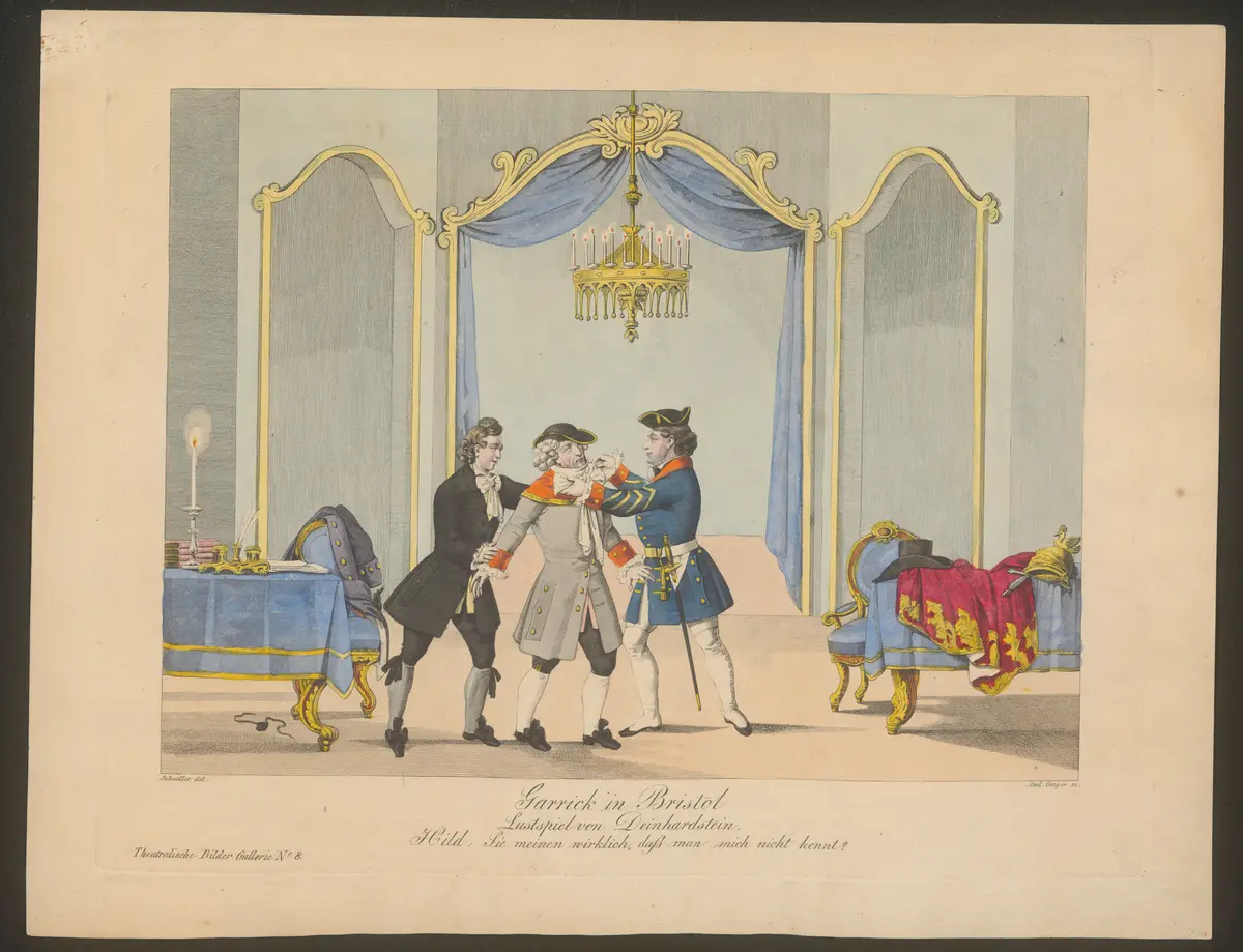 Garrick in Bristol, Titel der Serie: Theatralische Bilder-Gallerie, Name der Zeitschrift: Wiener Theaterzeitung