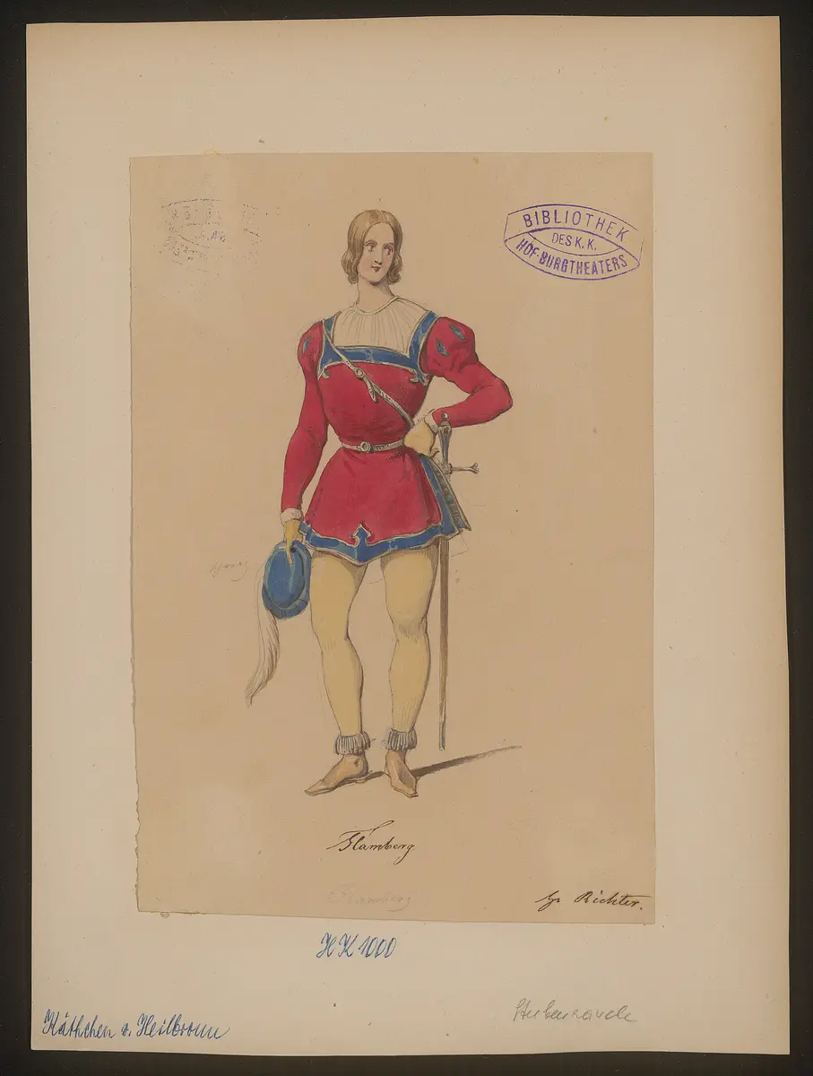 Das Käthchen von Heilbronn, oder Die Feuerprobe, Titel der Serie: Figurinen des k.k. Hof-Burgtheaters