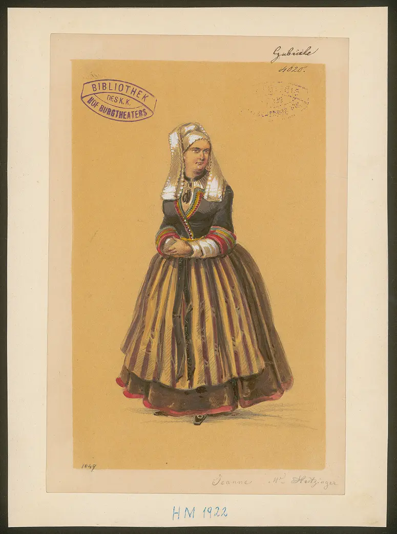 Gabriele von Precy, Titel der Serie: Figurinen des k.k. Hof-Burgtheaters