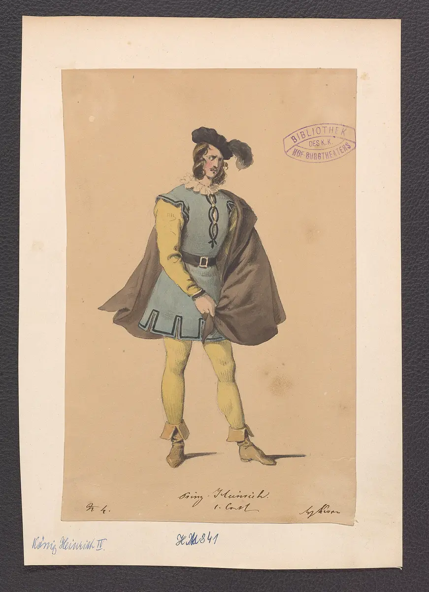 König Heinrich der Vierte. Erster Teil, Alternativtitel: König Heinrich IV. I. Teil, Originaltitel: King Henry IV, Part 1, Titel der Serie: Figurinen des k.k. Hof-Burgtheaters