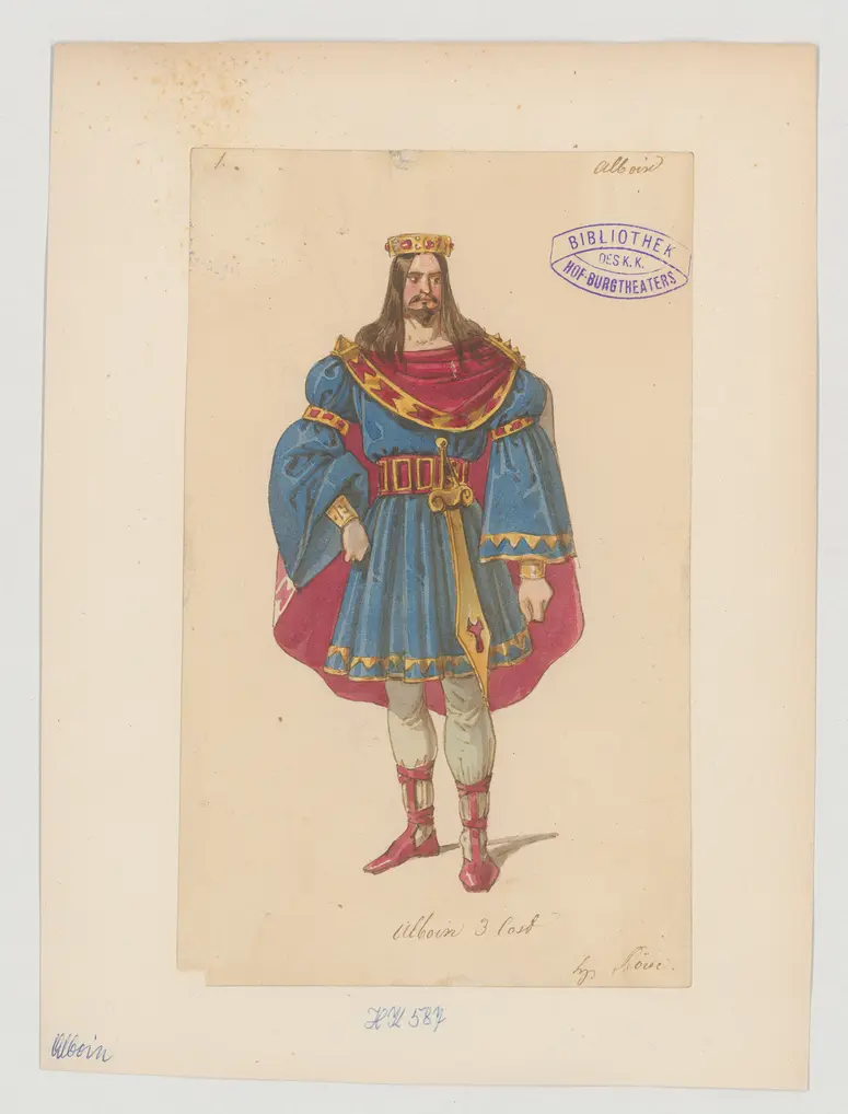 Alboin, Titel der Serie: Figurinen des k.k. Hof-Burgtheaters