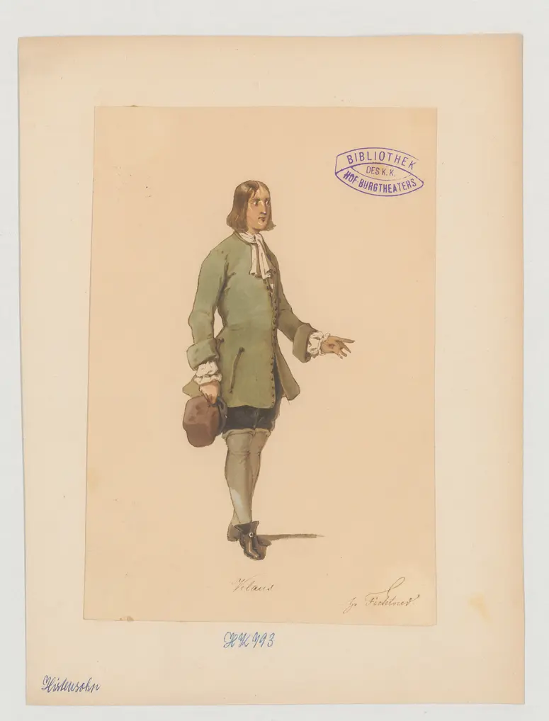 Der Hirtensohn, Titel der Serie: Figurinen des k.k. Hof-Burgtheaters