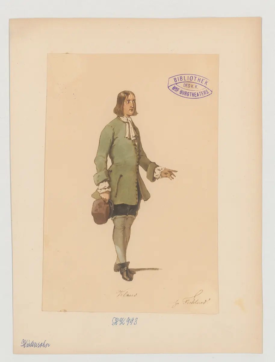 Der Hirtensohn, Titel der Serie: Figurinen des k.k. Hof-Burgtheaters