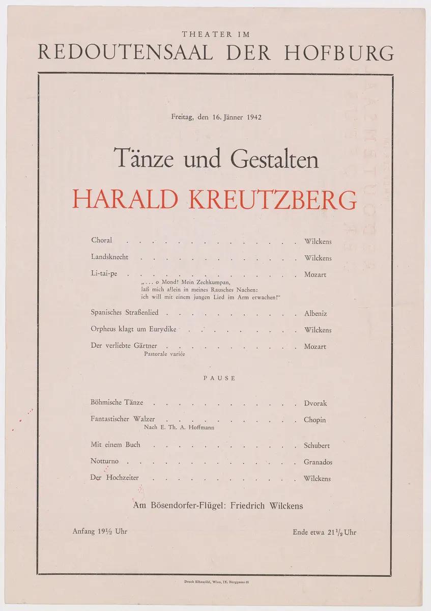 Tänze und Gestalten Harald Kreutzberg