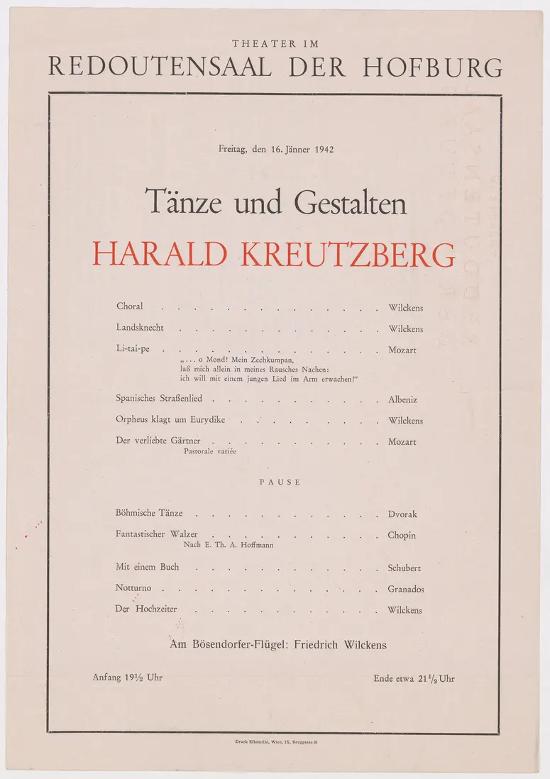 Tänze und Gestalten Harald Kreutzberg