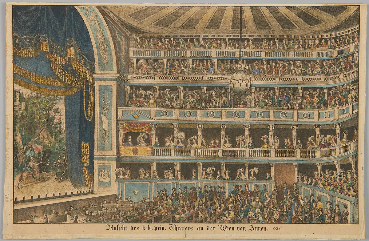 Wien, Theater an der Wien, Titel in Vorlageform: Ansicht des k.k. privat. Theaters an der Wien von Innen