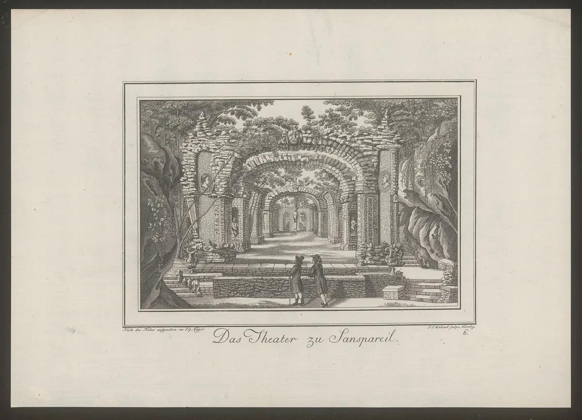Bayreuth, Sanspareil, Titel in Vorlageform: Das Theater zu Sanspareil