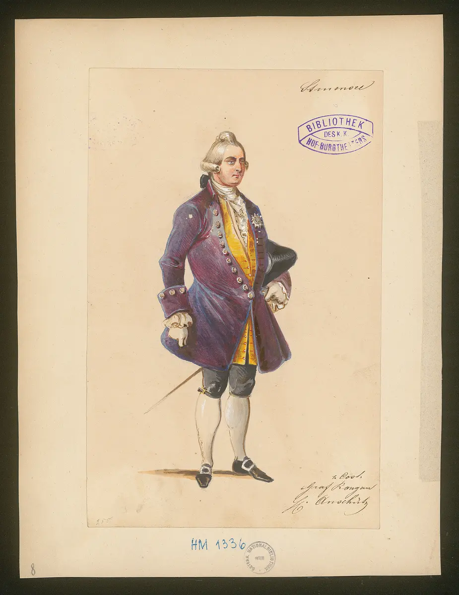 Struensee und die Deutschen in Dänemark, Titel der Serie: Figurinen des k.k. Hof-Burgtheaters