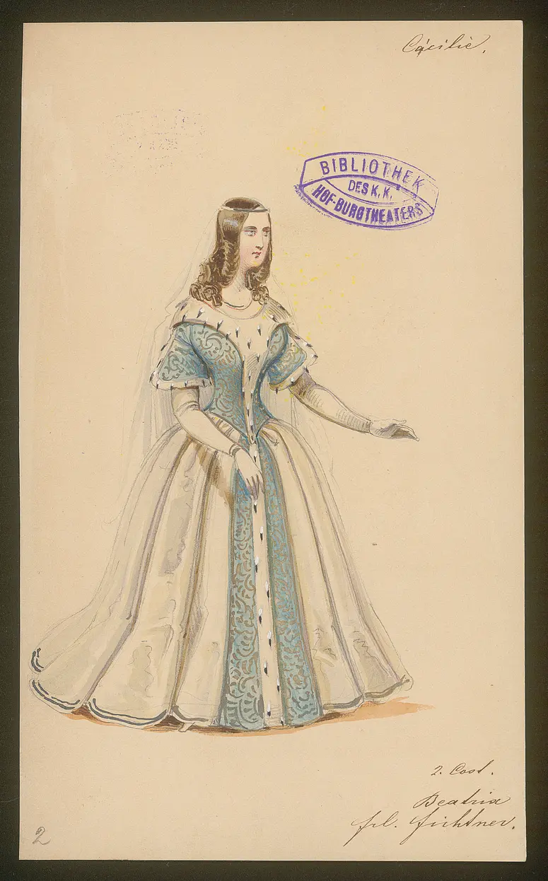 Cäcilia von Albano, Titel der Serie: Figurinen des k.k. Hof-Burgtheaters