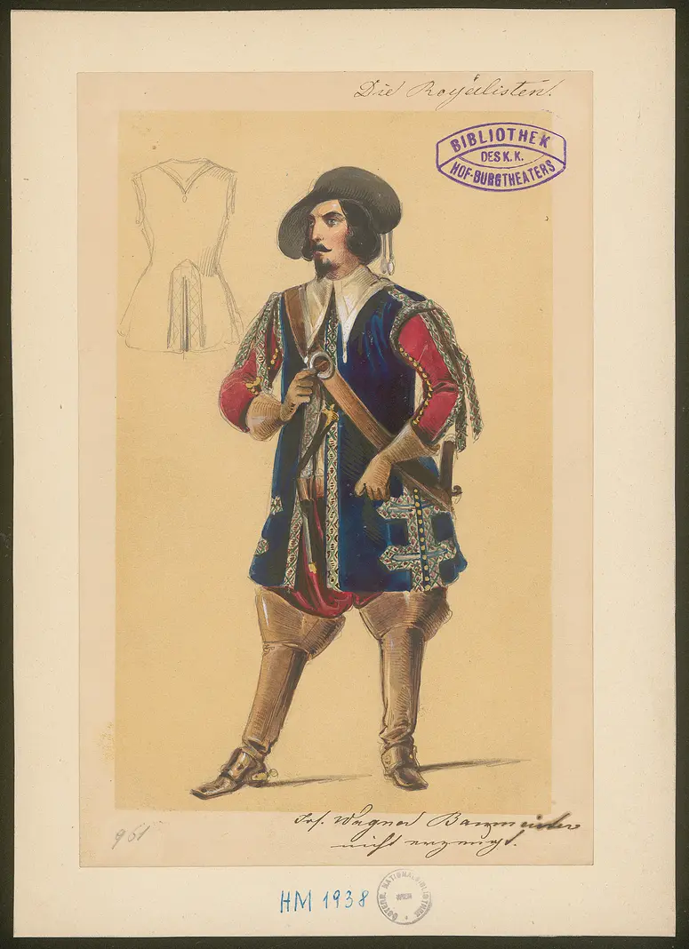 Die Royalisten, oder Cromwell - General, Titel der Serie: Figurinen des k.k. Hof-Burgtheaters