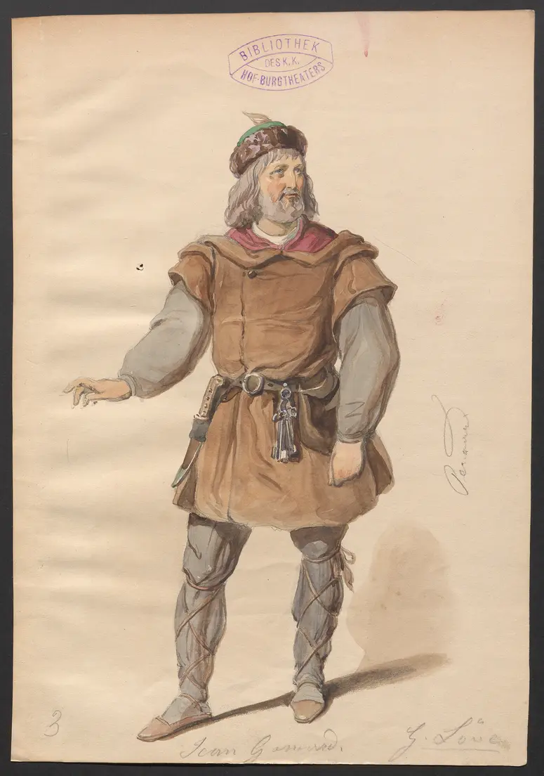König und Bauer, Titel der Serie: Figurinen des k.k. Hof-Burgtheaters