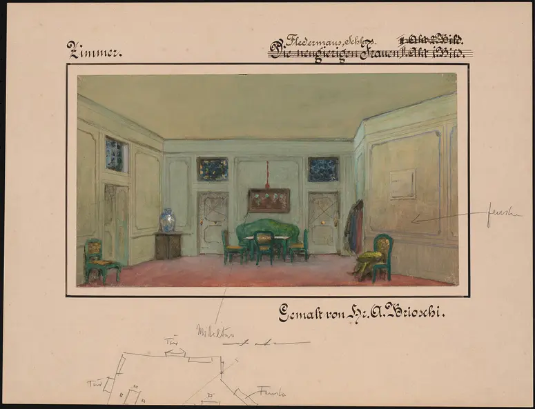 Die neugierigen Frauen, Originaltitel: Le donne curiose, Verweis auf Stücktitel: Die Fledermaus