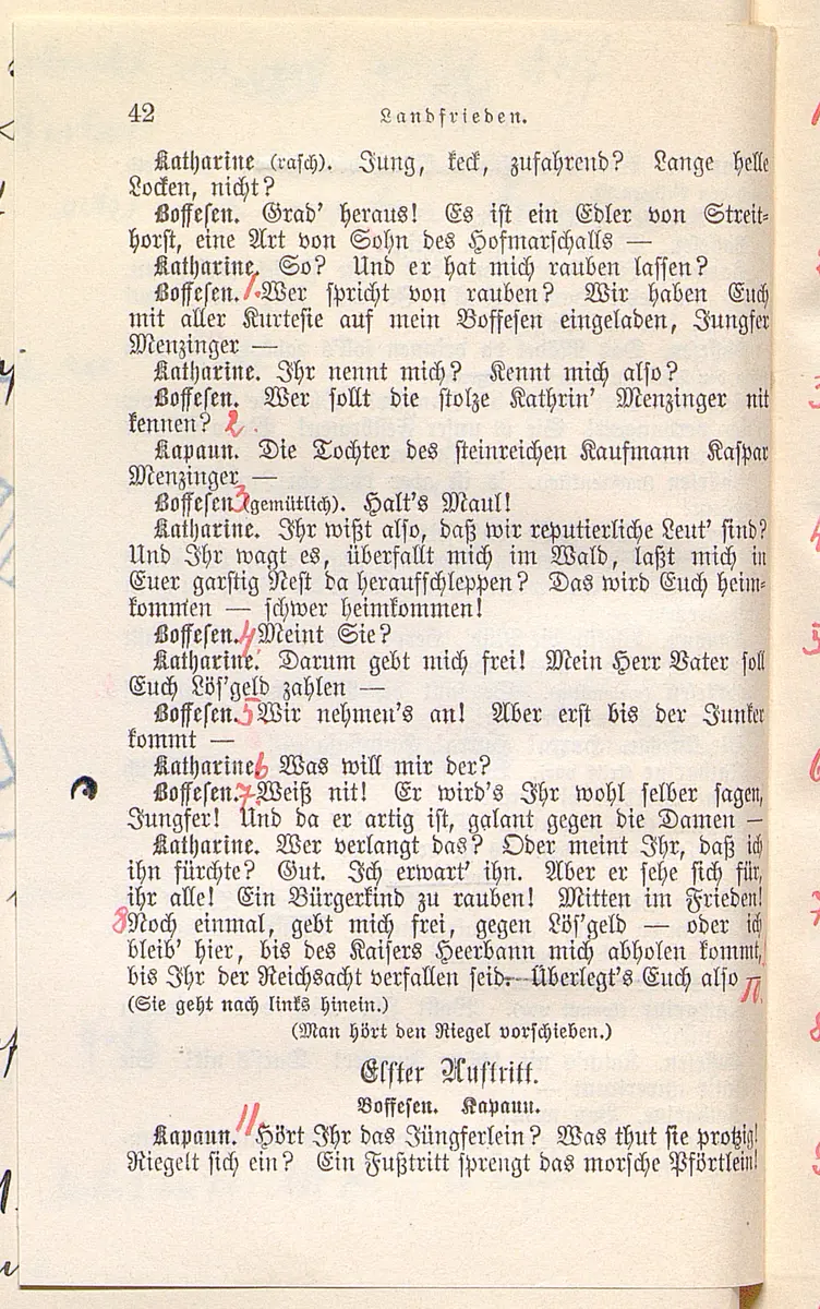 Landfrieden. Deutsche Komödie in drei Aufzügen