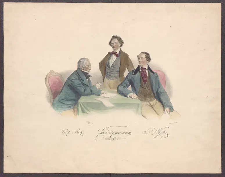Wenzel Scholz, Carl Treumann und Johann Nestroy