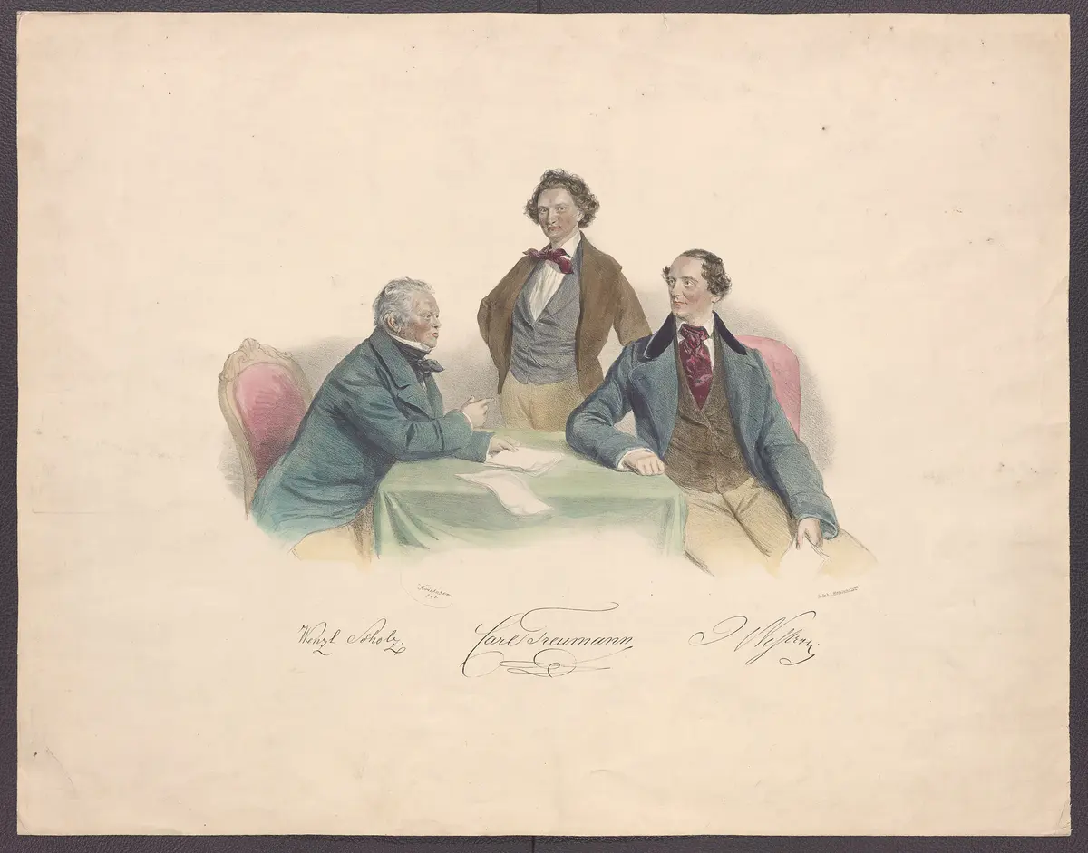 Wenzel Scholz, Carl Treumann und Johann Nestroy