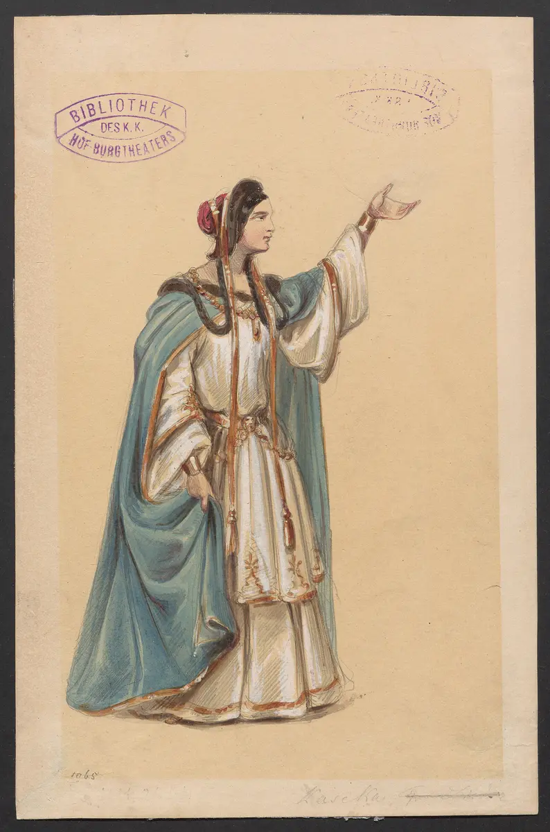 Libussa, Titel der Serie: Figurinen des k.k. Hof-Burgtheaters