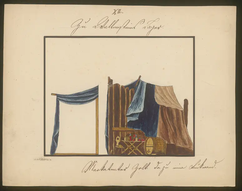 Wallensteins Lager, Titel der Serie: Dekorationsfundus der Hoftheater (Altbestand aus der ersten Hälfte des 19. Jh.)