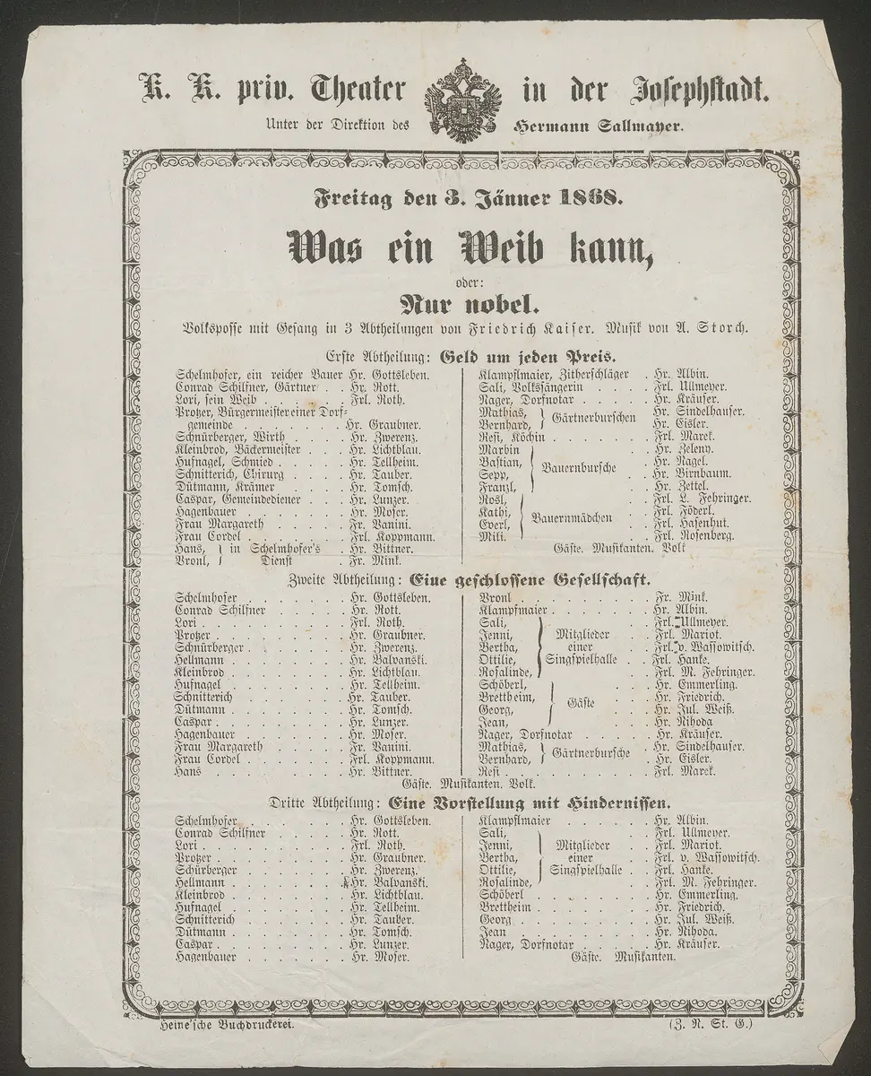 Was ein Weib kann oder Nur nobel