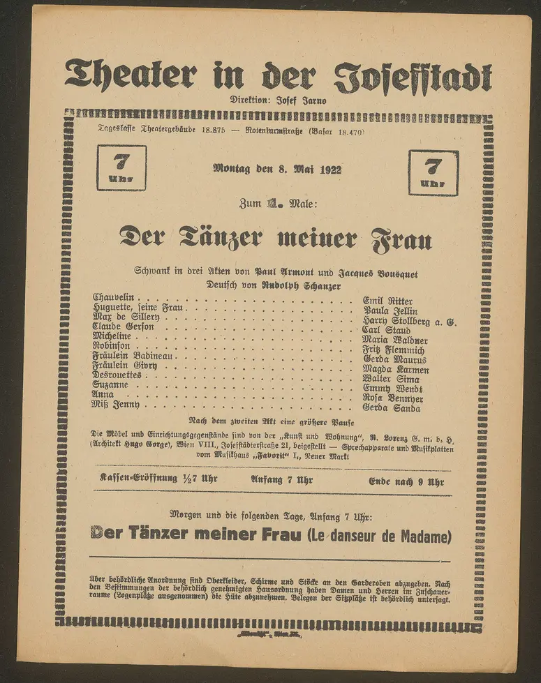 Der Tänzer meiner Frau, Le danseur de Madame (Originaltitel)