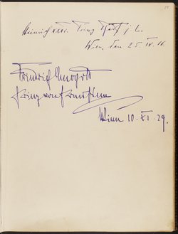 Gästebuch. Atelier Franz-Xaver Setzer, Wien