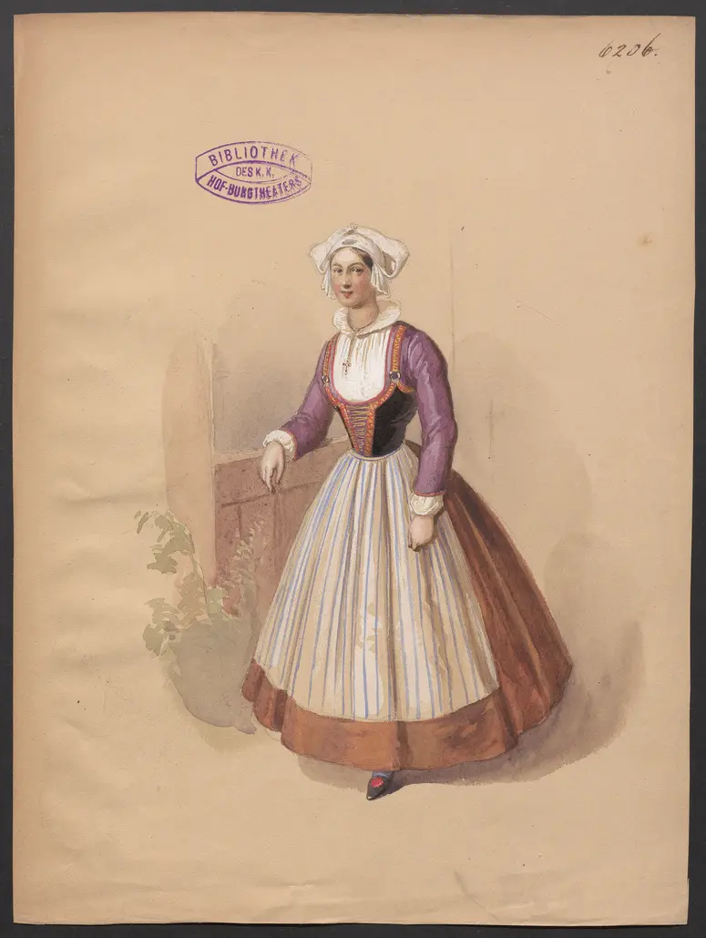 Ein verarmter Edelmann, Originaltitel: Le roman d'un jeune homme pauvre., Titel der Serie: Figurinen des k.k. Hof-Burgtheaters