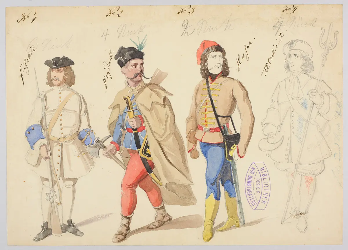 Am Tage von Oudenaarde, Alternativtitel: Am Tage von Oudenarde, Titel der Serie: Figurinen des k.k. Hof-Burgtheaters