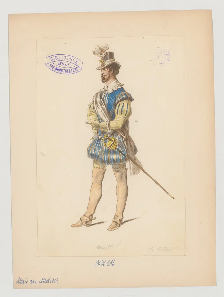 Marie von Medicis, Titel der Serie: Figurinen des k.k. Hof-Burgtheaters