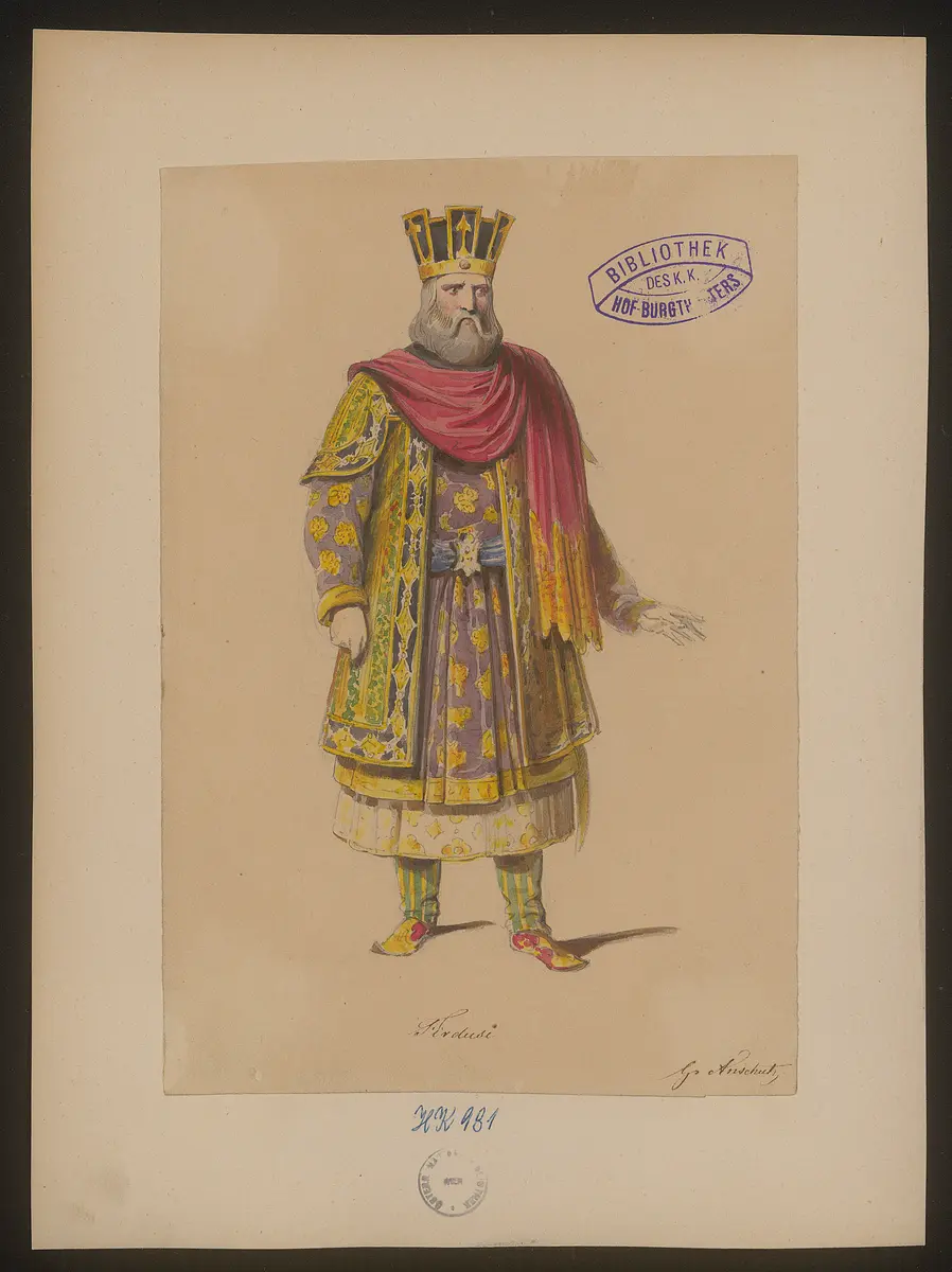 Isfendiar, Titel der Serie: Figurinen des k.k. Hof-Burgtheaters
