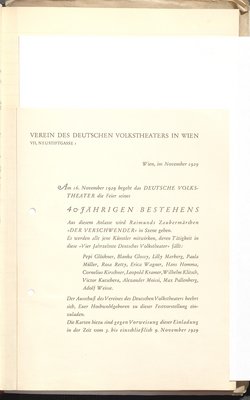 Protokolle der Ausschusssitzungen des Vereines des Deutschen Volkstheaters in Wien