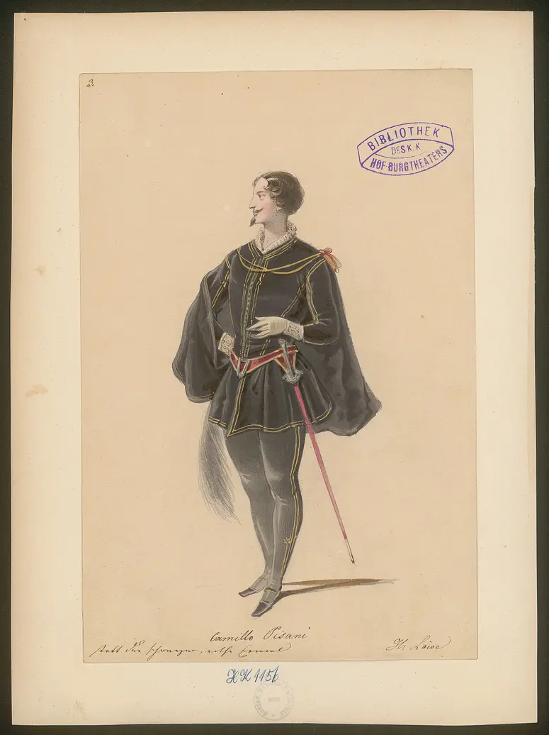 Verbot und Befehl, Titel der Serie: Figurinen des k.k. Hof-Burgtheaters