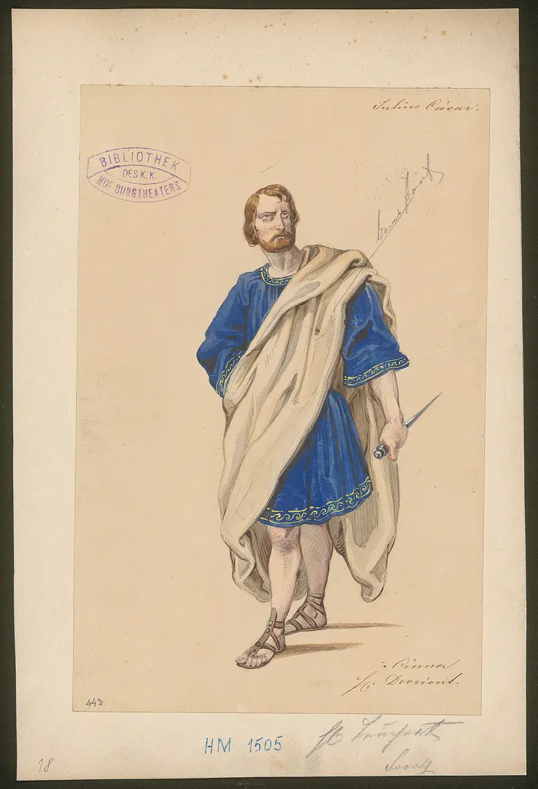 Julius Cäsar, Originaltitel: The Tragedy of Julius Caesar, Titel der Serie: Figurinen des k.k. Hof-Burgtheaters